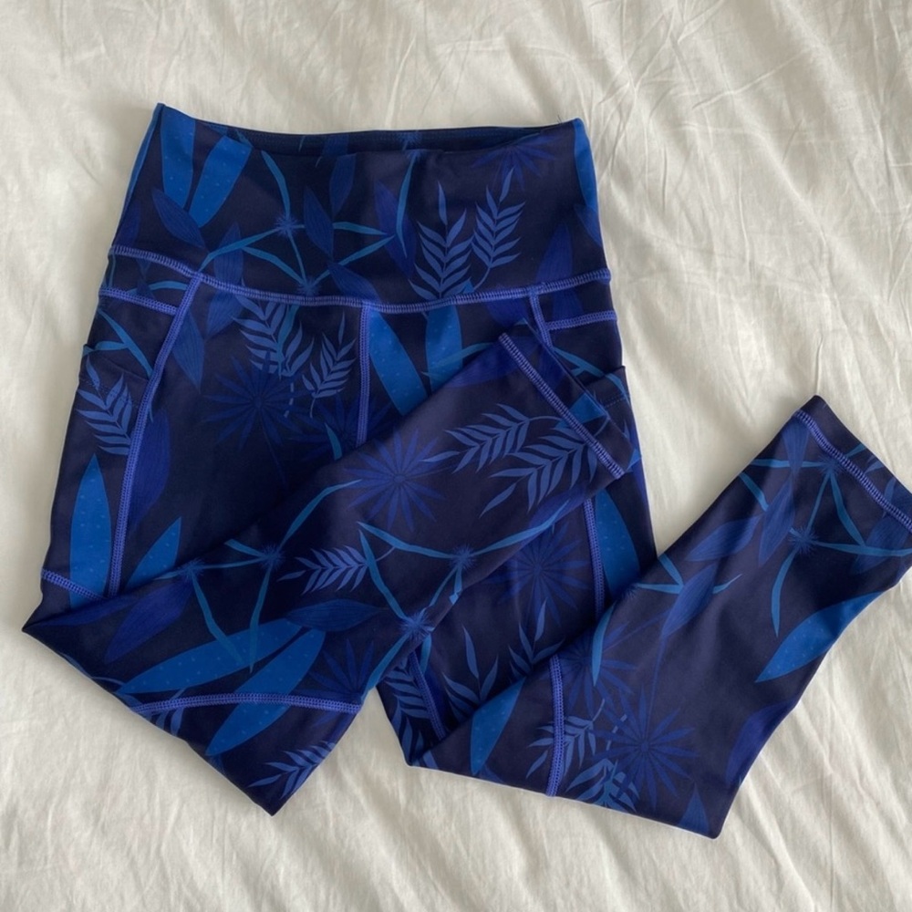 ZYIA Blue Patterned Light n Tight Leggings